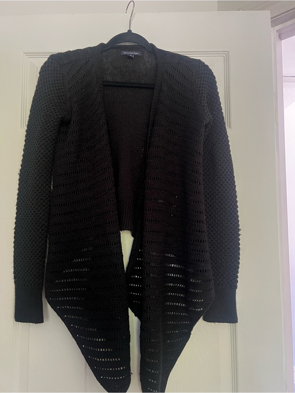 American Eagle 🦅 Black Open-Front Women's Cardigan Sweater